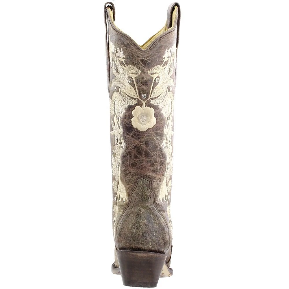 商品Corral Boots|Floral Rhinestone Snip Toe Cowboy Boots,价格¥1858,第3张图片详细描述