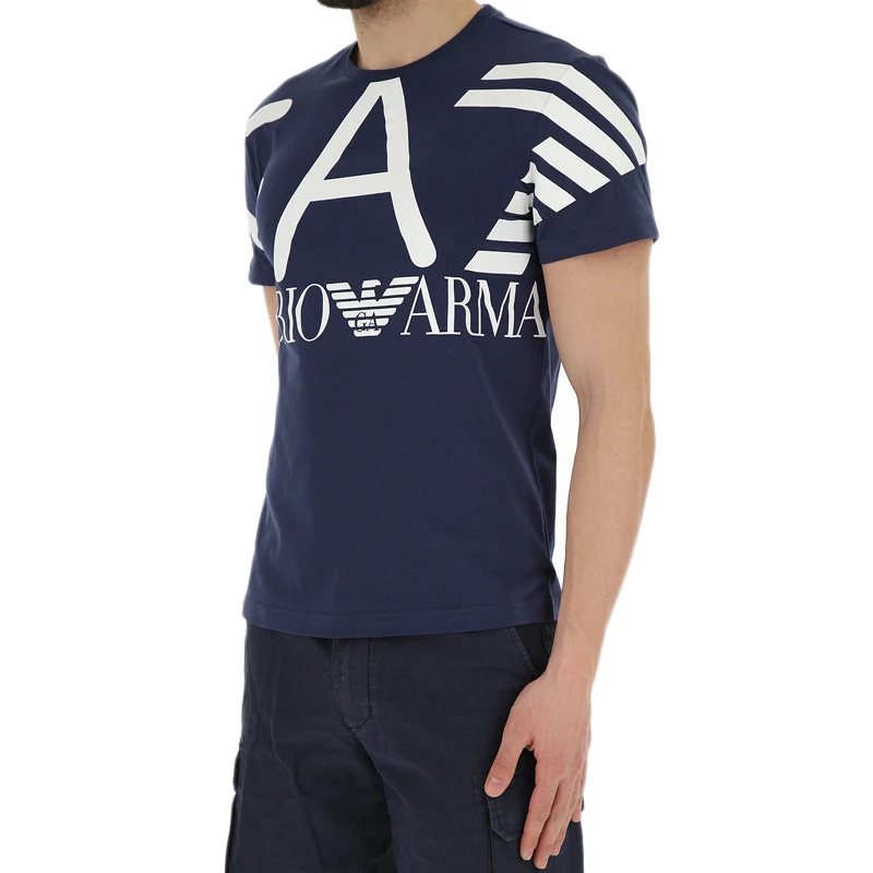 Emporio Armani 安普里奥 阿玛尼 男士深蓝色LOGO印花图案短袖T恤 3ZPT39-PJ30Z-1554 商品