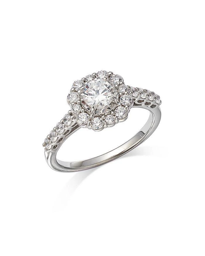 商品Bloomingdale's|Diamond Halo Ring in 14K White Gold, 1.00 ct. t.w. - 100% Exclusive,价格¥38690,第1张图片