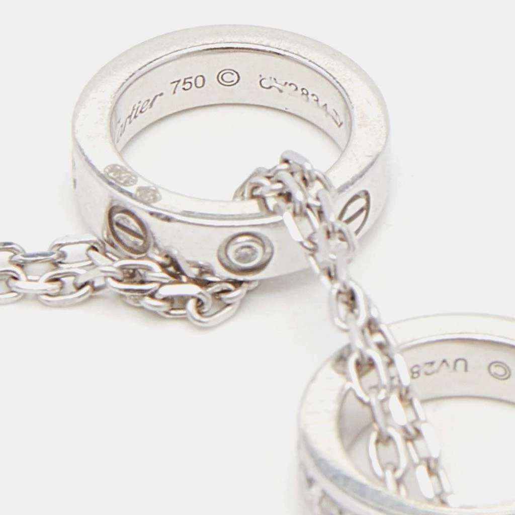 商品[二手商品] Cartier|Cartier Love Diamonds 18k Two Tone Gold 3 Loop Double Chain Necklace,价格¥19077,第5张图片详细描述