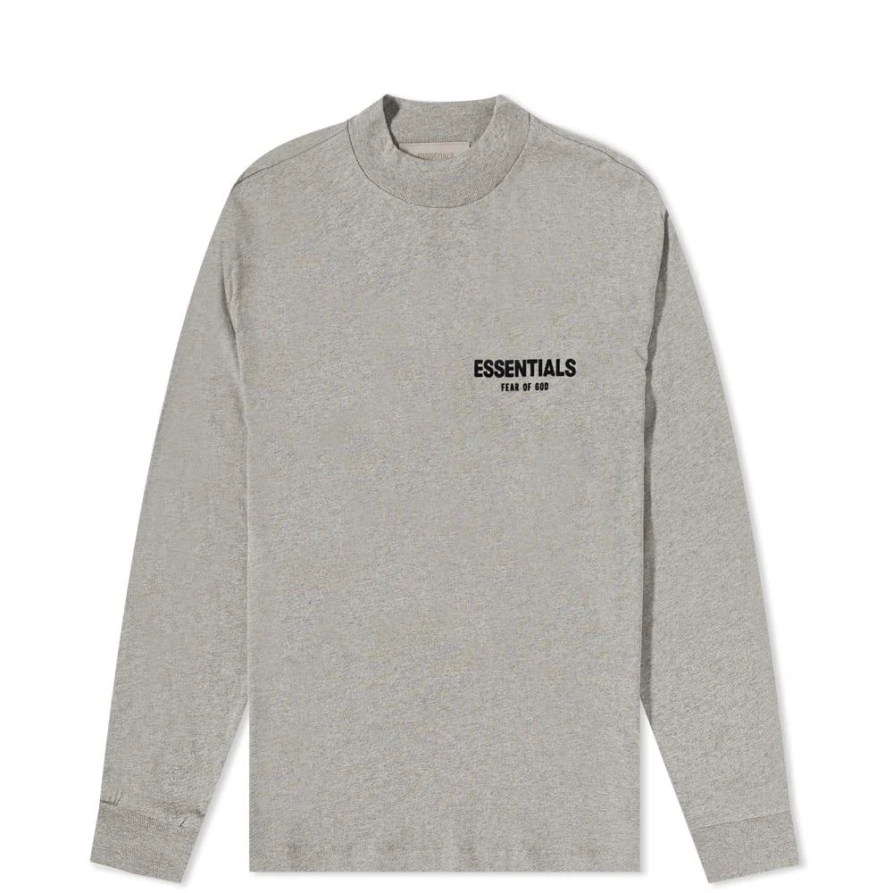 商品Essentials|FEAR OF GOD ESSENTIALS Kids Logo Long Sleeve T-Shirt - Dark Oatmeal,价格¥222,第1张图片