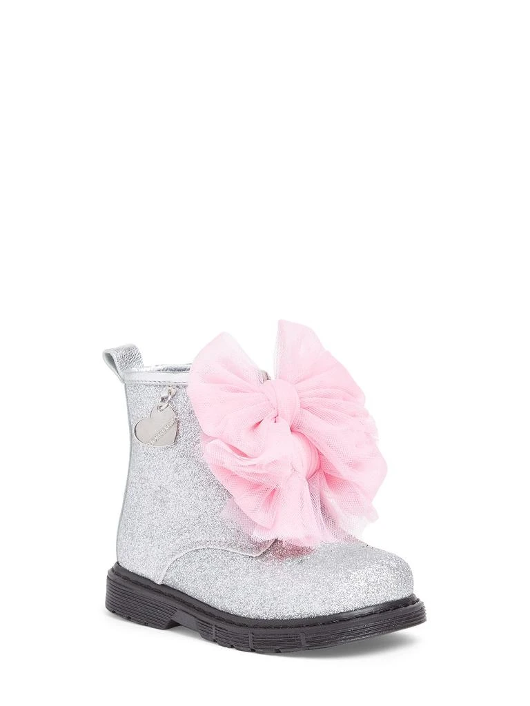 商品MONNALISA|Glittered Zip-up Boots W/ Tulle Bow,价格¥673,第1张图片详细描述