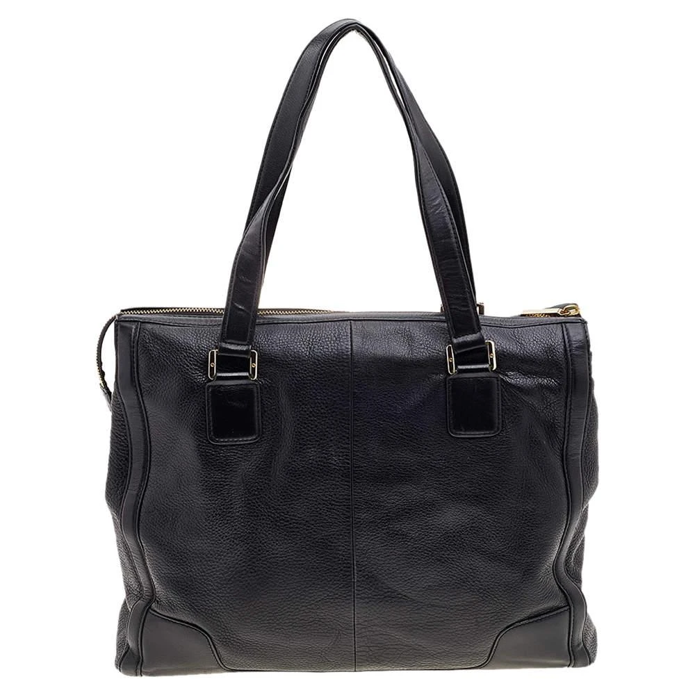 商品[二手商品] Tory Burch|Tory Burch Black Leather Top Zip Robinson Tote,价格¥1959,第4张图片详细描述