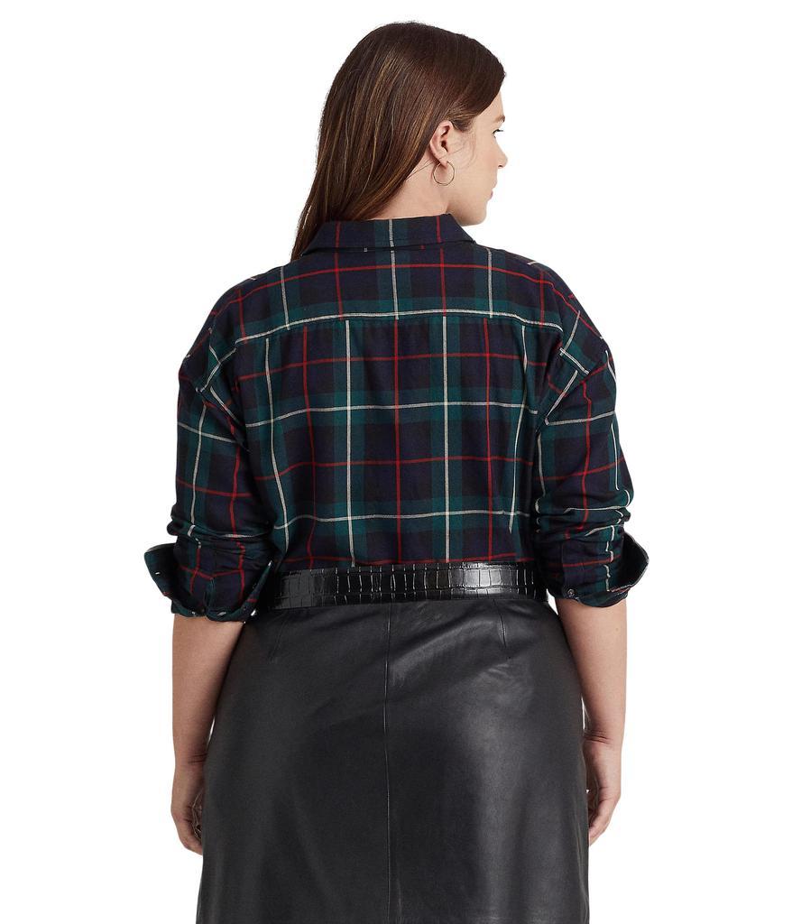 商品Ralph Lauren|Plus Size Bullion Patch Plaid Twill Shirt,价格¥1041,第4张图片详细描述