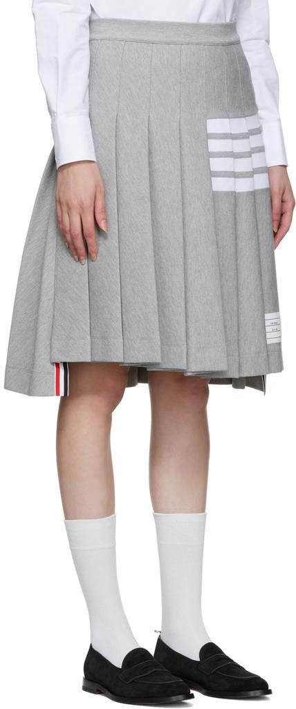 Gray 4-Bar Midi Skirt商品第2张图片规格展示