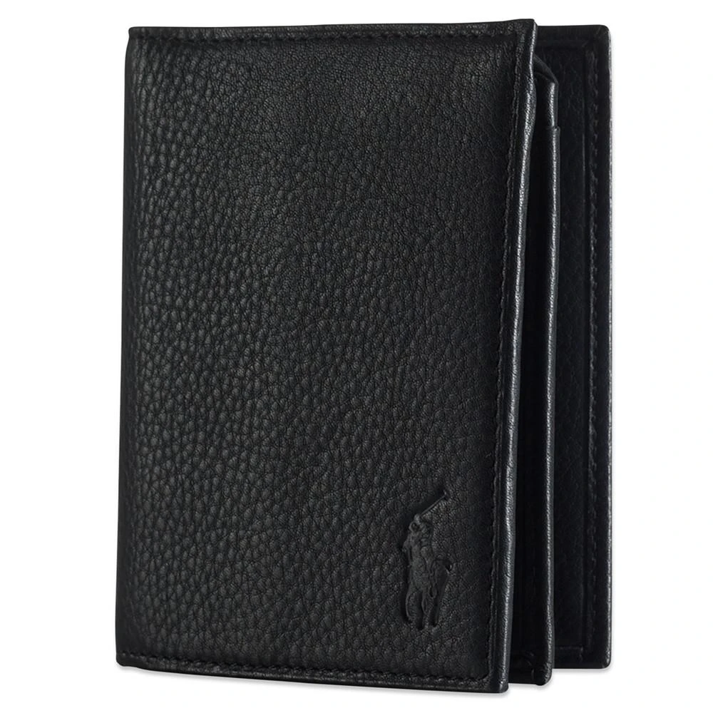 商品Ralph Lauren|Men's Wallet, Pebbled Bifold Wallet with Window,价格¥637,第1张图片