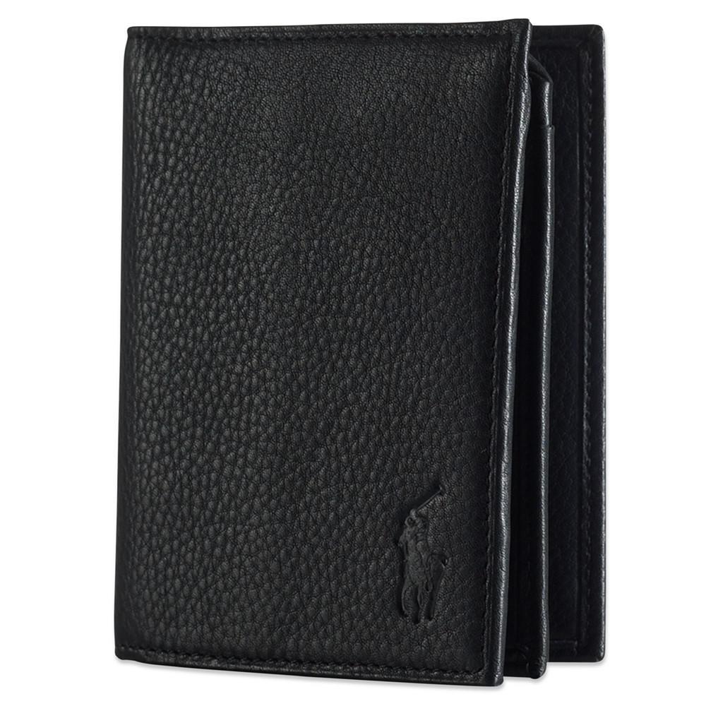 商品Ralph Lauren|Men's Wallet, Pebbled Bifold Wallet with Window,价格¥618,第1张图片
