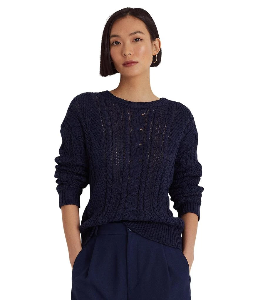 商品Ralph Lauren|Aran-Knit Cotton Sweater,价格¥1093,第1张图片