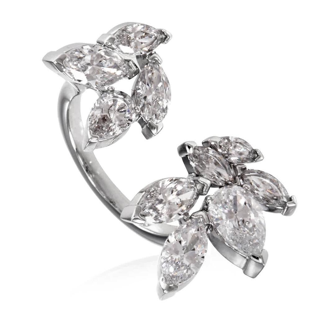 商品Swarovski|Rhodium Plated White Louison Open Ring,价格¥473,第1张图片