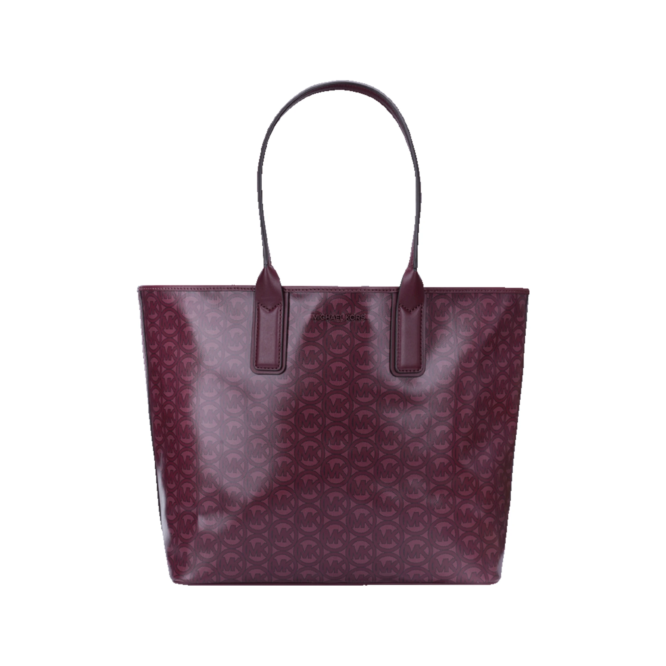 商品Michael Kors|Michael Kors 奥莱款女士PVC配皮单肩手提包35F1G2JT3C-MERLOT,价格¥810,第1张图片