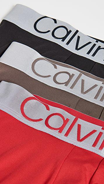 商品Calvin Klein|Steel Micro 3 条装平角短内裤,价格¥235-¥470,第6张图片详细描述