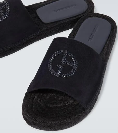 商品Giorgio Armani|Logo leather sandals,价格¥3210,第3张图片详细描述