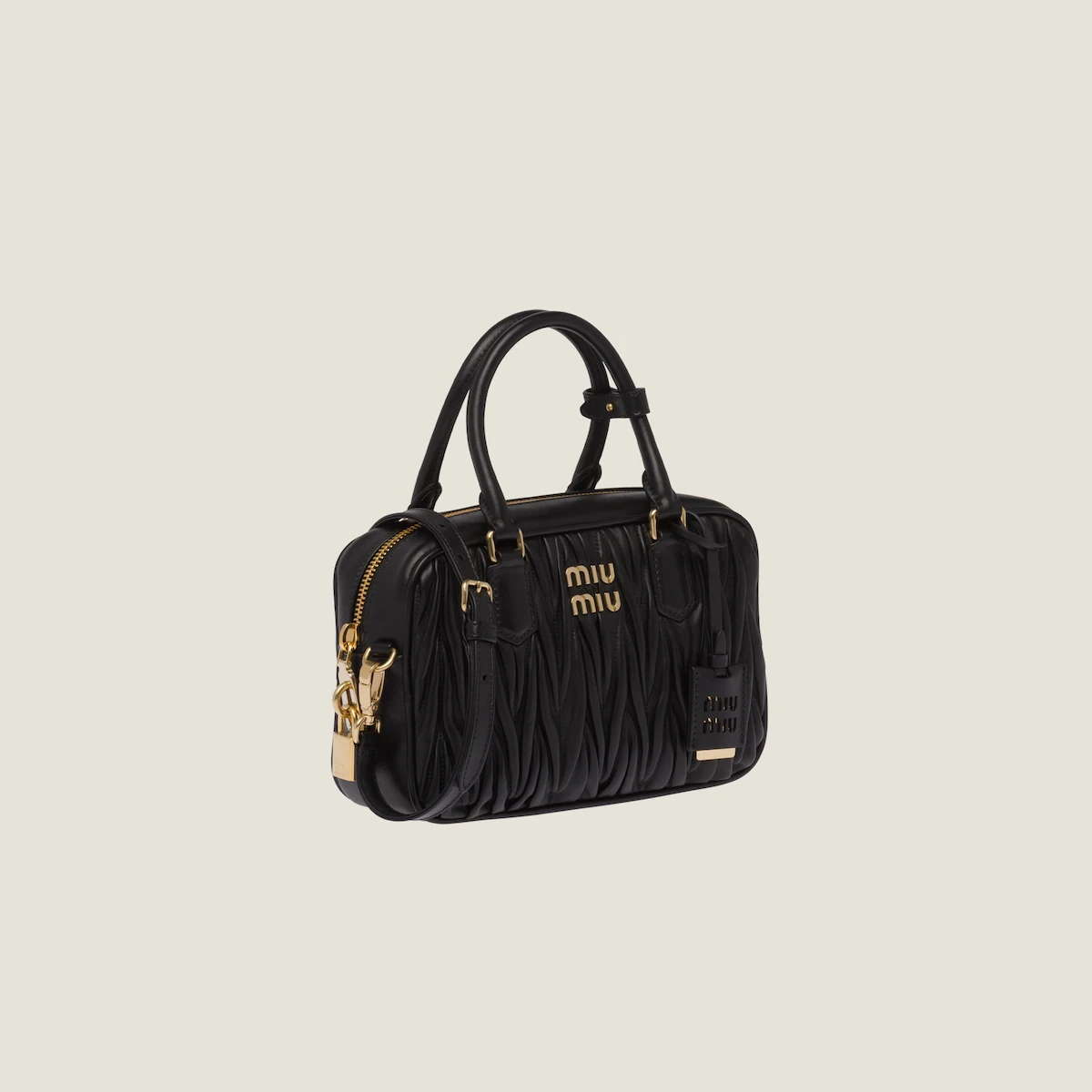 包邮包税【预售7天发货】 MIUMIU缪缪 23秋冬 女士 手提包 Sac à main en cuir nappa matelassé 5BB124_N88_F0002_V_YOO 商品