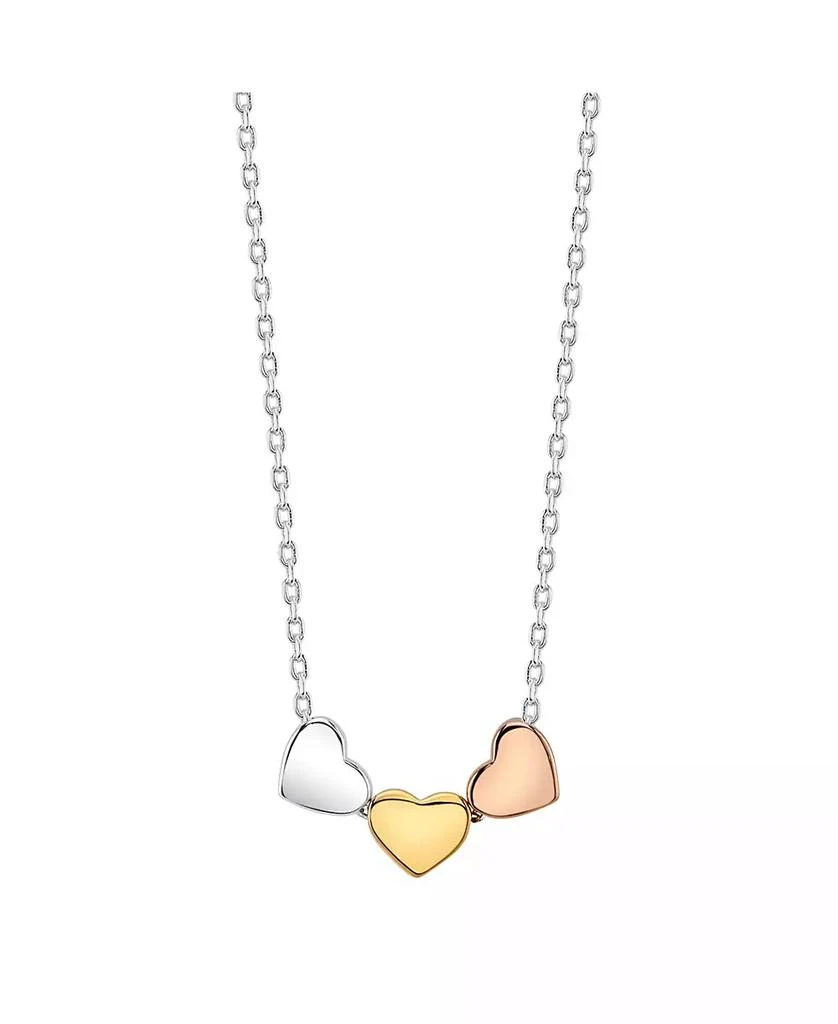 商品Unwritten|Tri-Tone Silver Plated Triple Heart Necklace,价格¥85,第1张图片