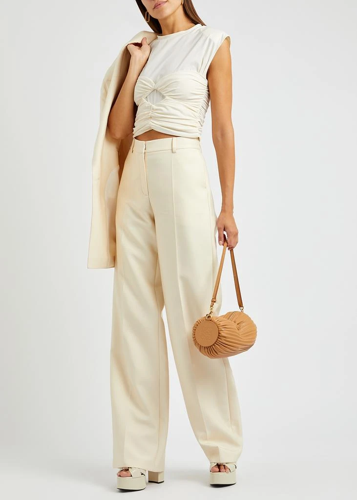 商品Magda Butrym|Cream ruched cropped stretch-jersey top,价格¥1289,第4张图片详细描述