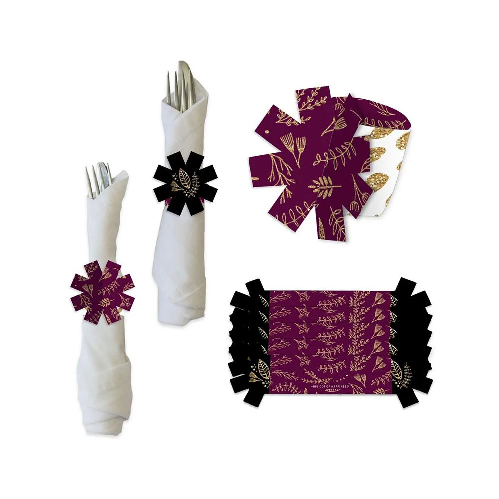 商品Big Dot of Happiness|Elegant Thankful for Friends Thanksgiving Party Paper Napkin Rings 24 Ct,价格¥112,第1张图片
