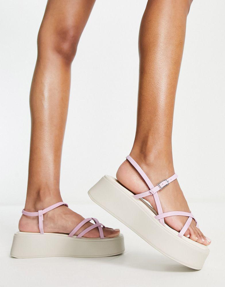 Vagabond Courtney strappy flatform sandals in pink leather商品第4张图片规格展示