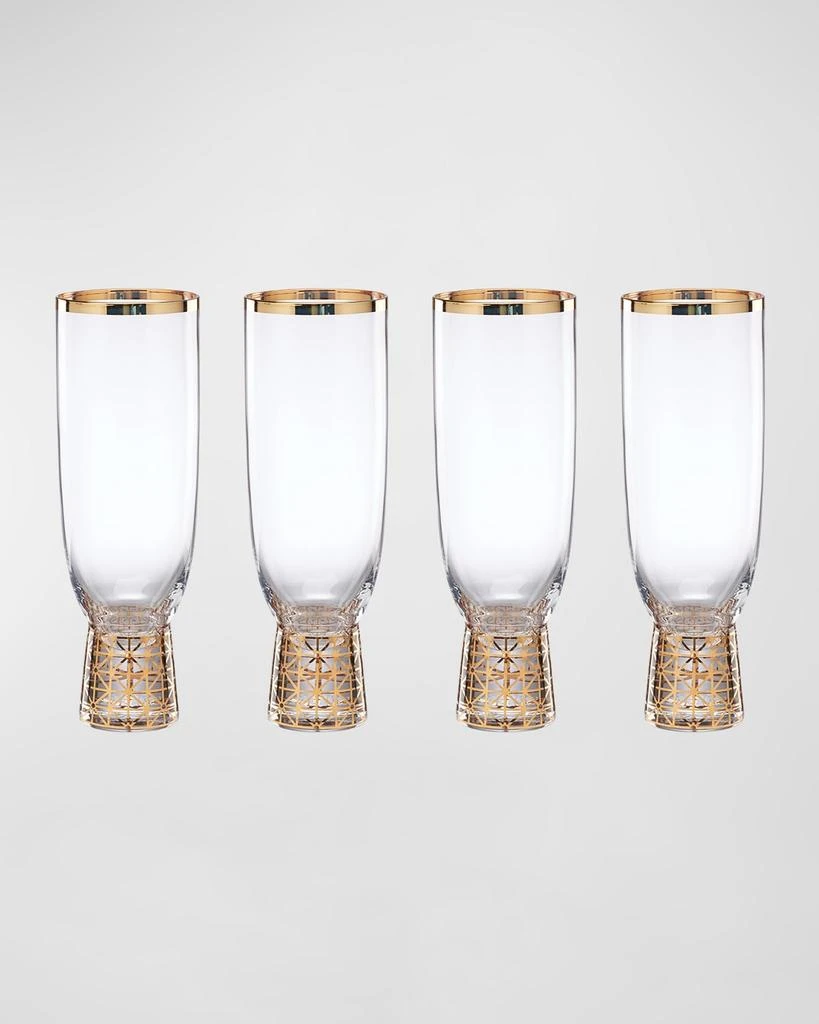 商品Lenox|Tuscany Golden Frost Flute Glasses, Set of 4,价格¥559,第1张图片