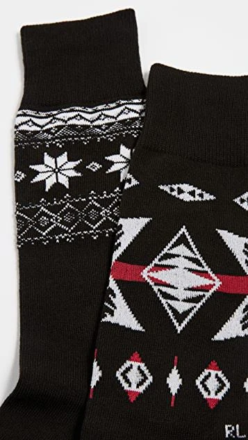 商品Ralph Lauren|2 Pack Fair Isle Slack Socks,价格¥168,第2张图片详细描述