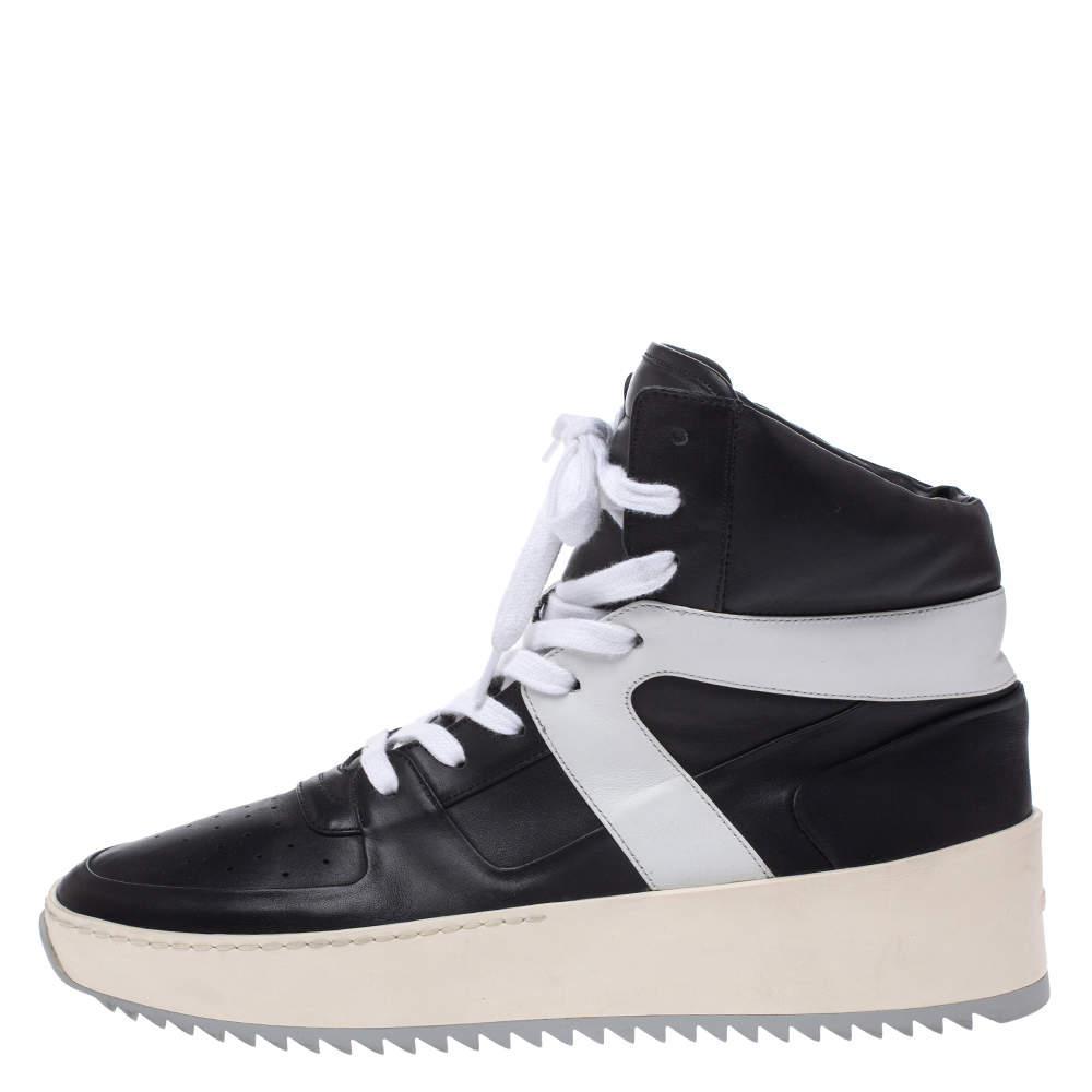 商品[二手商品] Fear of god|Fear Of God Black/White Leather Basketball High Top Sneakers Size 40,价格¥2796,第4张图片详细描述