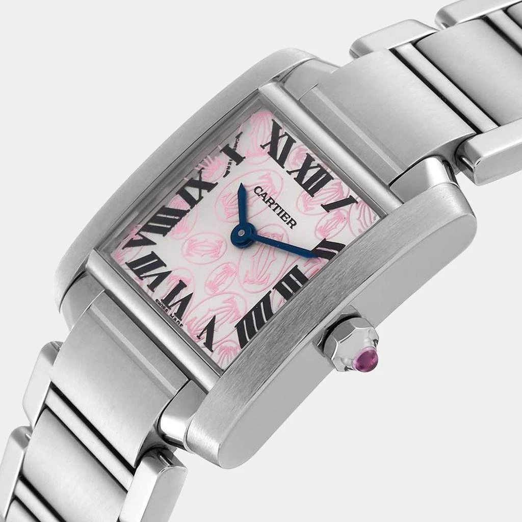 商品[二手商品] Cartier|Cartier Pink Stainless Steel Tank Francaise W51031Q3 Women's Wristwatch 25 mm,价格¥27659,第2张图片详细描述