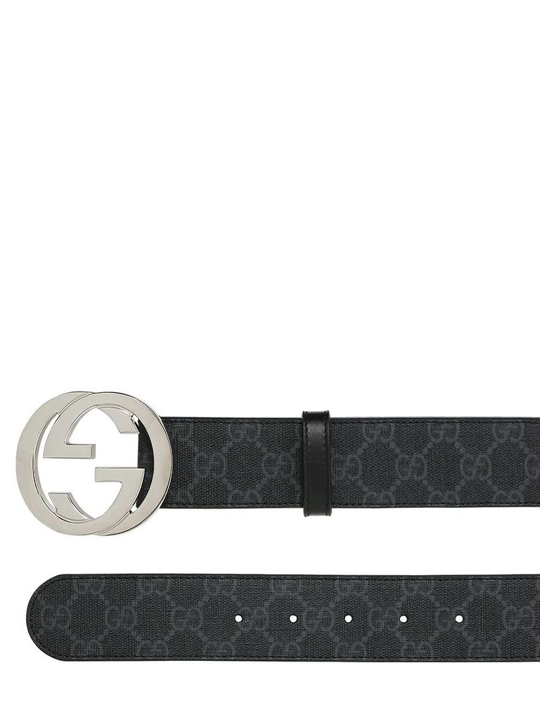 商品Gucci|4cm Gg Supreme Canvas & Leather Belt,价格¥3600,第2张图片详细描述