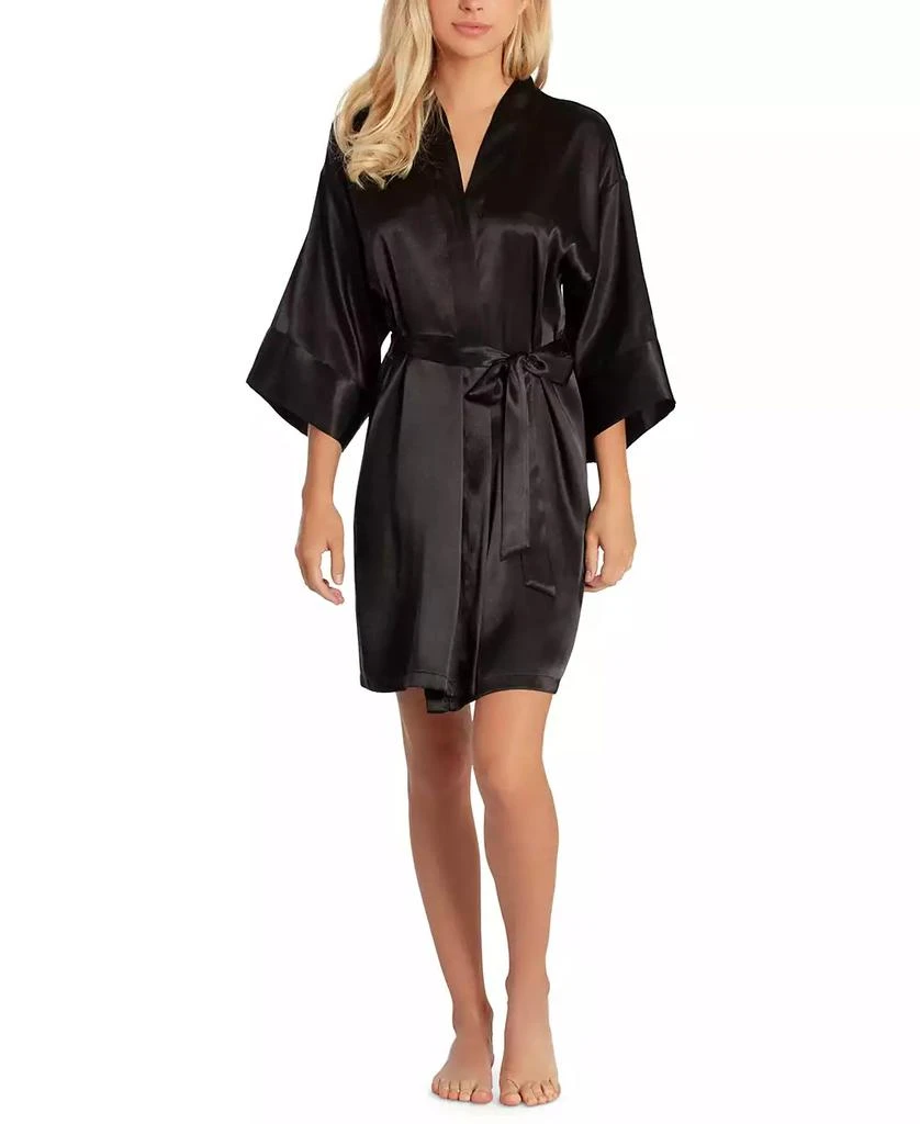 商品Linea Donatella|Women's Short Satin Wrap Robe Lingerie,价格¥204,第1张图片