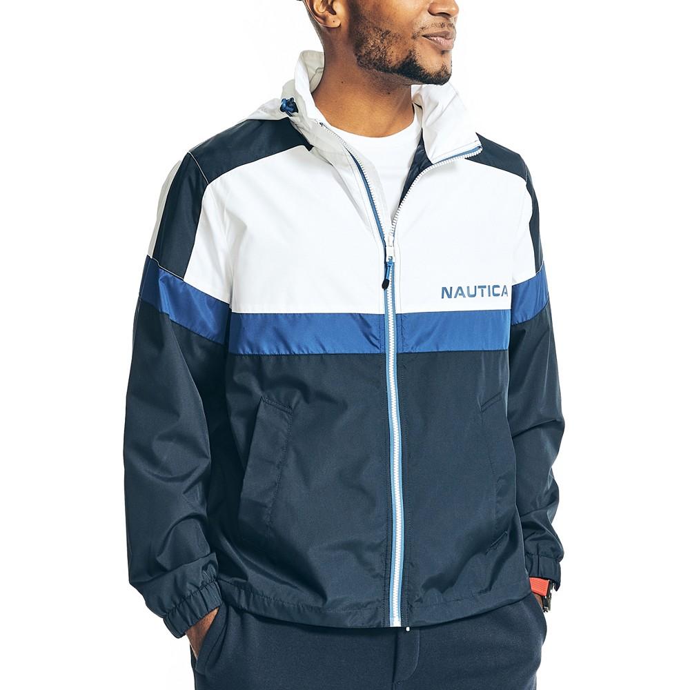 Men's Water-Resistant Colorblock Full Zip Track Jacket商品第1张图片规格展示