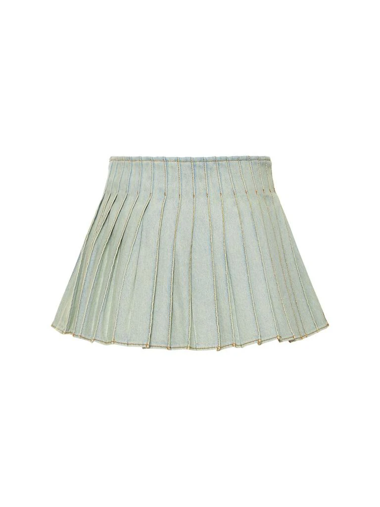 商品AMI|Pleated Cotton Denim Mini Skirt,价格¥1062,第4张图片详细描述