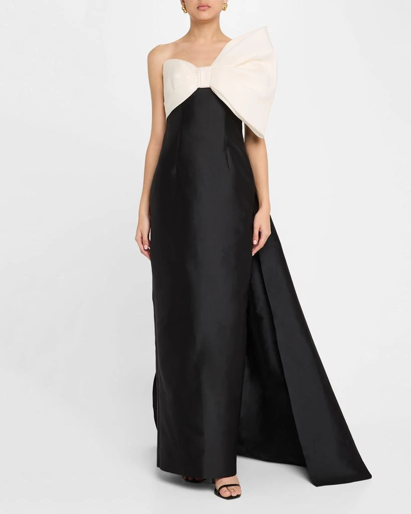 商品Monique Lhuillier|Asymmetric Draped Strapless Bow Column Gown,价格¥38564,第2张图片详细描述