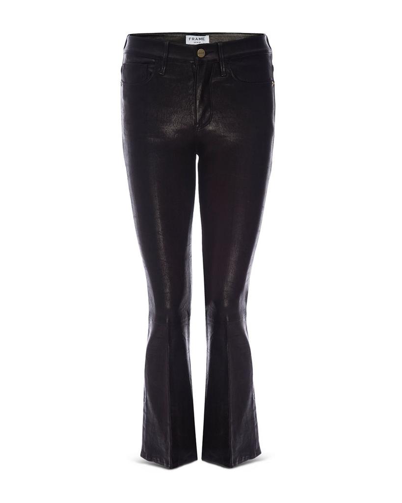 Le Crop Mini Boot Leather Jeans in Noir商品第5张图片规格展示