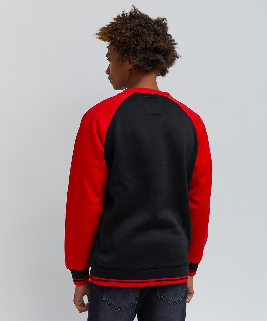 商品Reason Clothing|Nash Fleece Colorblocked Crewneck - Red,价格¥289,第7张图片详细描述