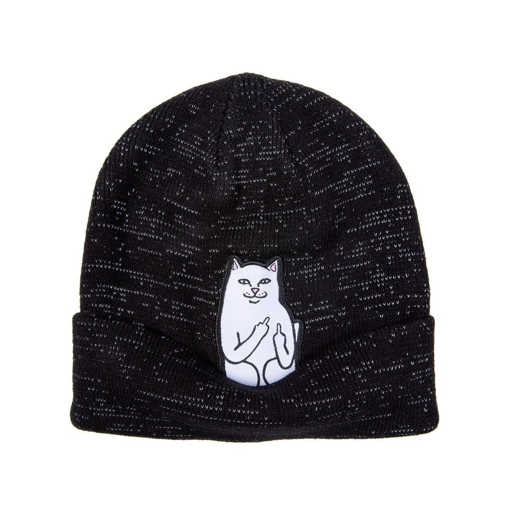 商品RIPNDIP|Lord Nermal Ribbed Beanie (Black Reflective Yarn),价格¥200,第3张图片详细描述