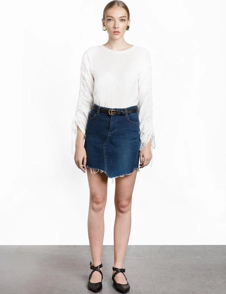 商品Pixie Market|Ivory Ruched Sleeve Knit Top,价格¥455,第3张图片详细描述