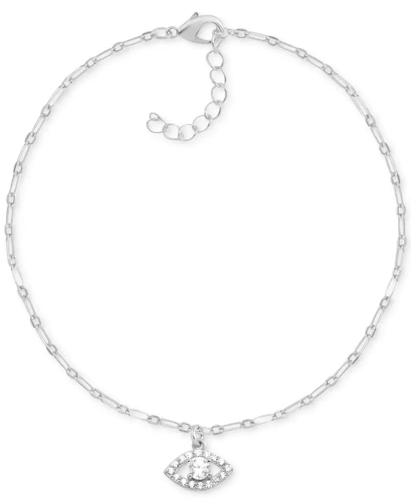 商品Essentials|And Now This Crystal Evil Eye Anklet in Silver-Plate,价格¥124,第1张图片