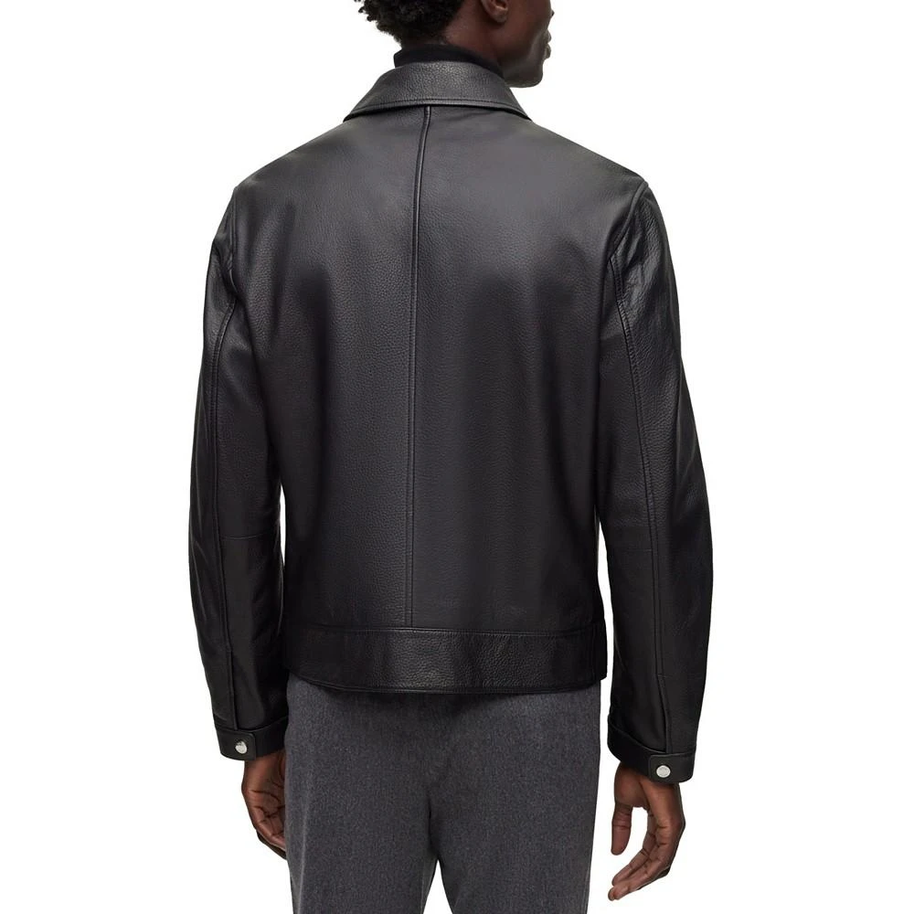商品Hugo Boss|Men's Two-Way Zip Leather Jacket,价格¥3343,第2张图片详细描述