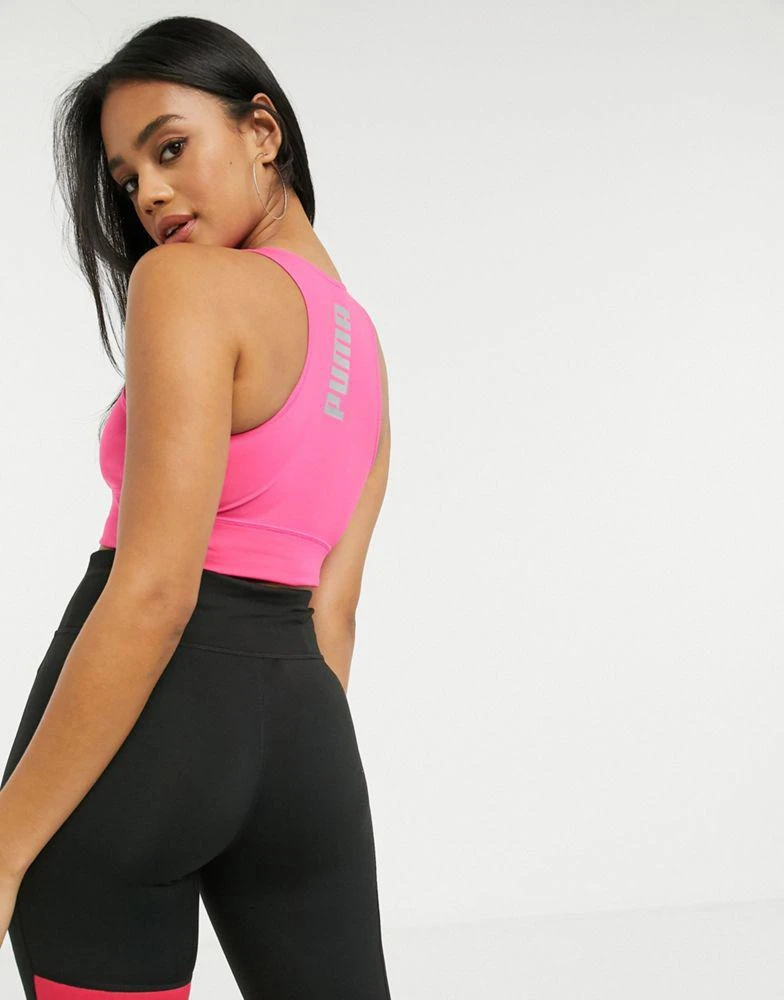 商品Puma|Puma active essentials Training bra in pink with reflective logo,价格¥124,第2张图片详细描述