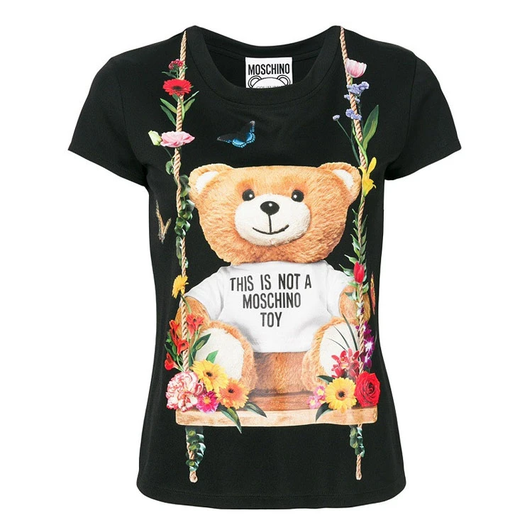 商品Moschino|MOSCHINO 黑色女士T恤 0704442-1555,价格¥1604,第1张图片