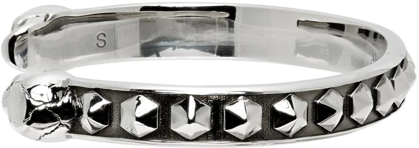 商品Alexander McQueen|Silver Skull Studs Cuff Bracelet,价格¥1219,第5张图片详细描述