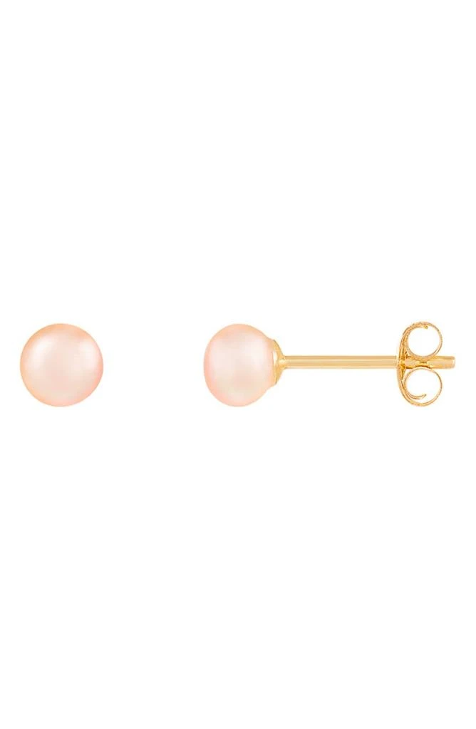 商品Splendid Pearls|14K Yellow Gold 5-5.5mm Pink Cultured Freshwater Pearl Stud Earrings,价格¥337,第2张图片详细描述