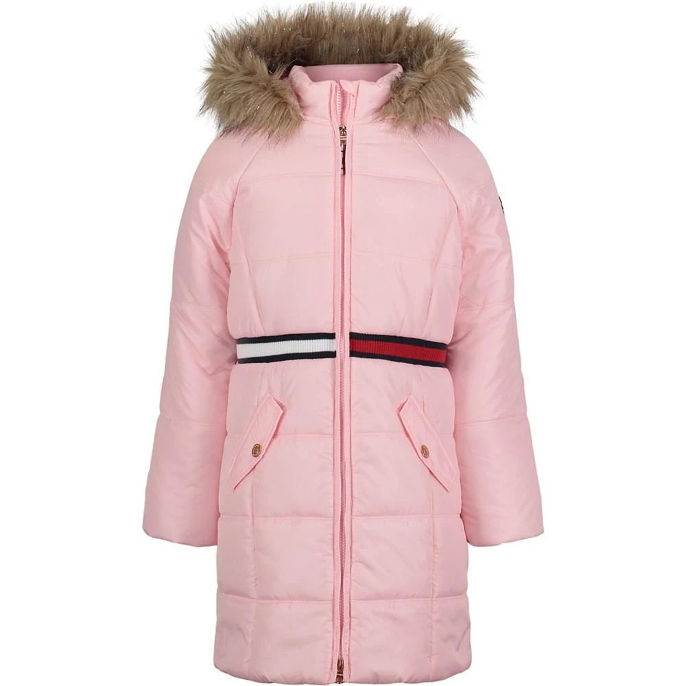 商品Tommy Hilfiger|Little Girls Longline Signature Puffer Jacket,价格¥332,第1张图片