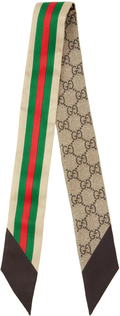 商品Gucci|Brown Interlocking G Horsebit Scarf,价格¥1454,第2张图片详细描述