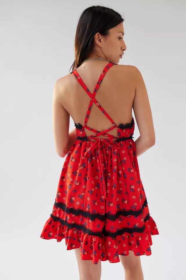 UO Eliana Strappy-Back Floral Babydoll Dress商品第2张图片规格展示