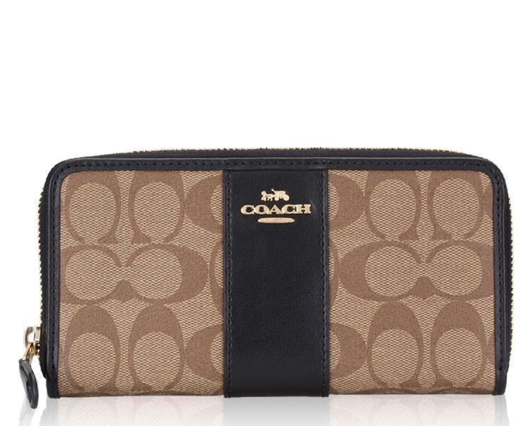 商品Coach|Signature Accordion Zip Around Wallet,价格¥1671,第1张图片