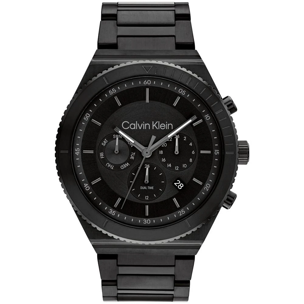 商品Calvin Klein|Men's Black-Tone Stainless Steel Bracelet Watch 44.5mm,价格¥1733,第1张图片