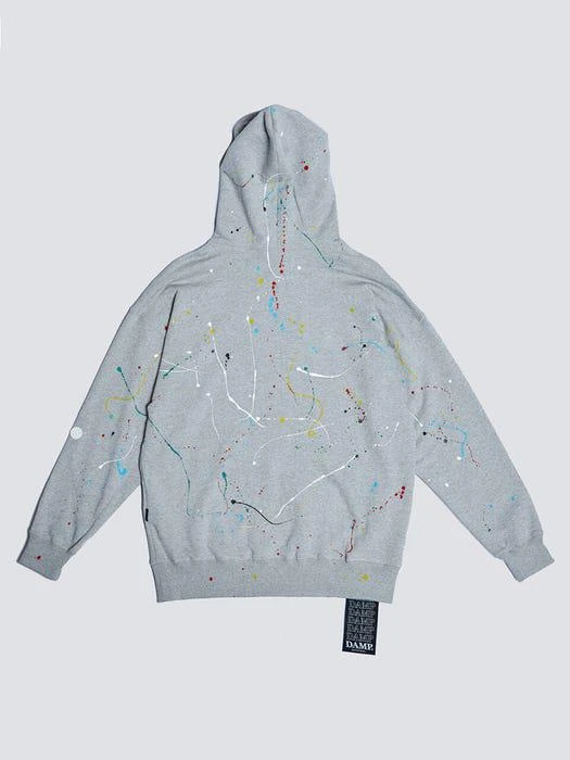 商品DON'T ASK MY PLAN|Damp No Plan Box Logo Paint Splatter Hoodie Gray,价格¥774,第2张图片详细描述