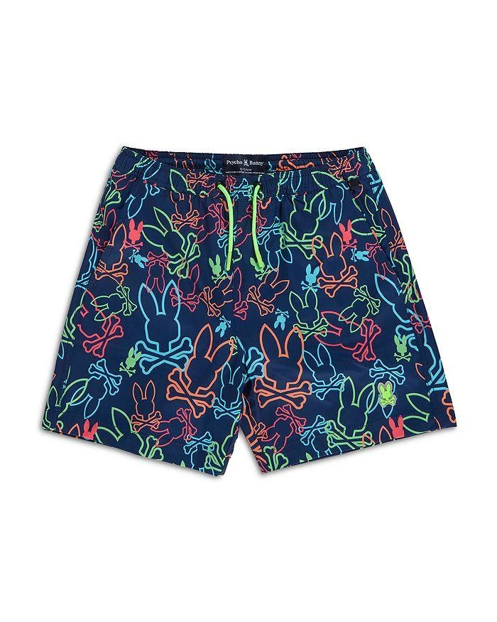 商品Psycho Bunny|Boys' Barrett Allover Print Swim Trunks - Little Kid, Big Kid,价格¥487,第1张图片