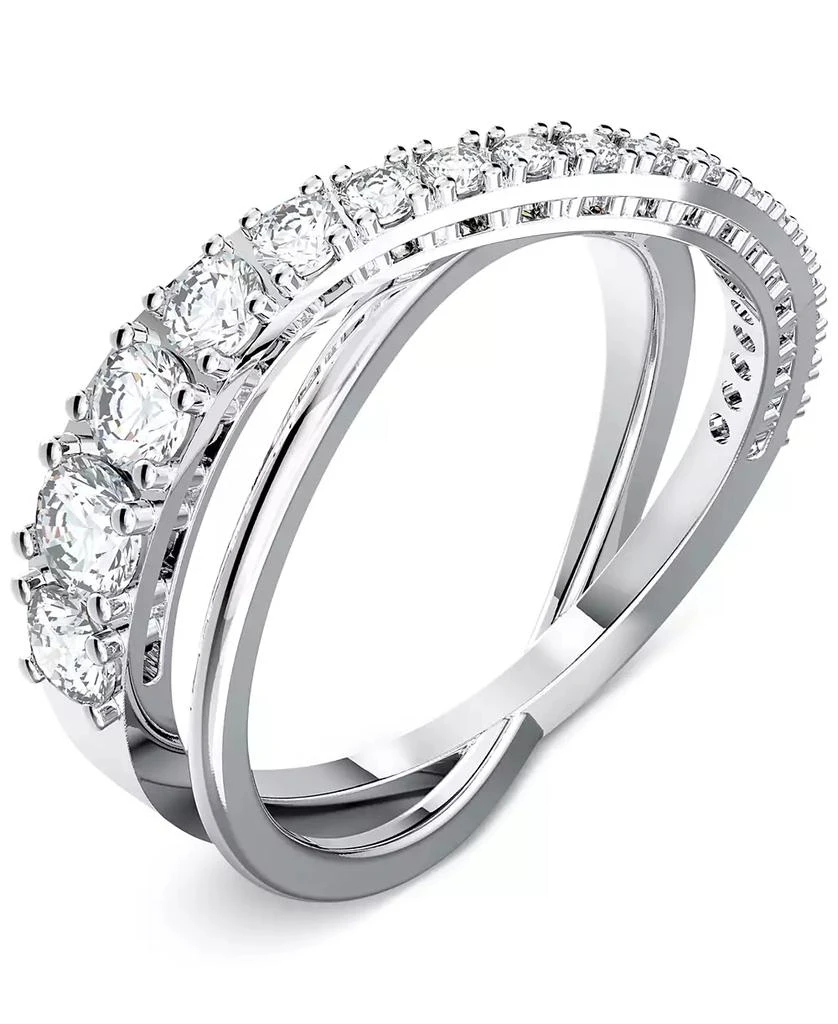 商品Swarovski|Silver-Tone Crystal Twist Double-Row Ring,价格¥676,第4张图片详细描述