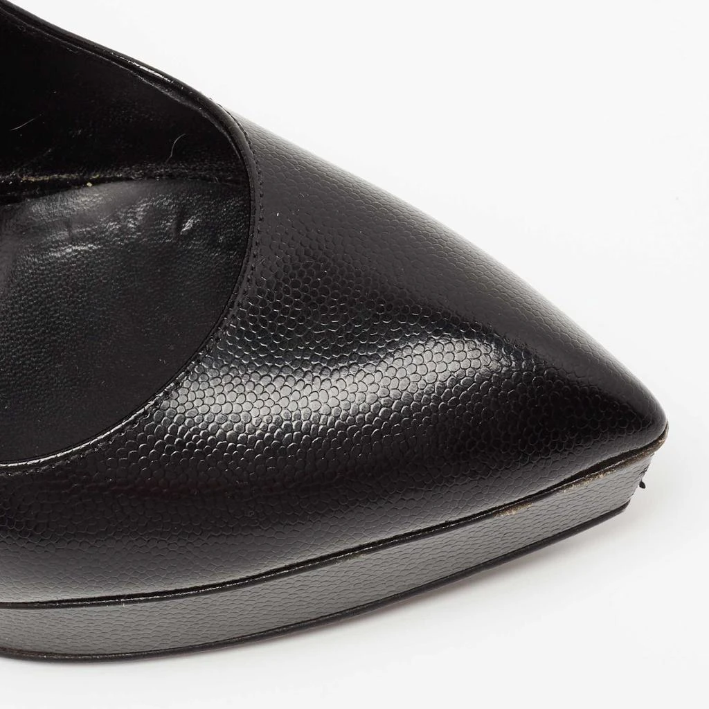 Saint Laurent Black Leather Janis Pointed Toe Platform Pumps Size 36 商品