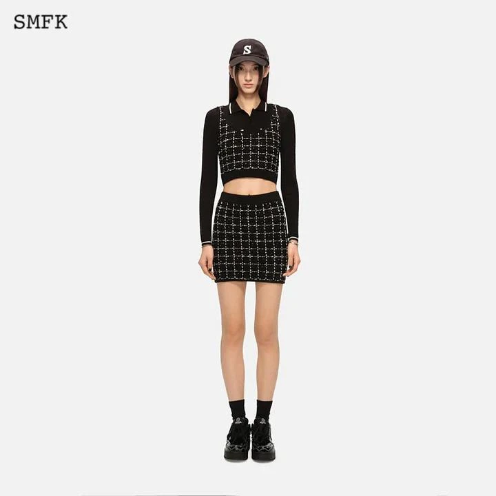 商品SMFK|SMFK WOMEN WHITE GRASSLAND TWEED KNITTED SUIT SET,价格¥1651,第4张图片详细描述